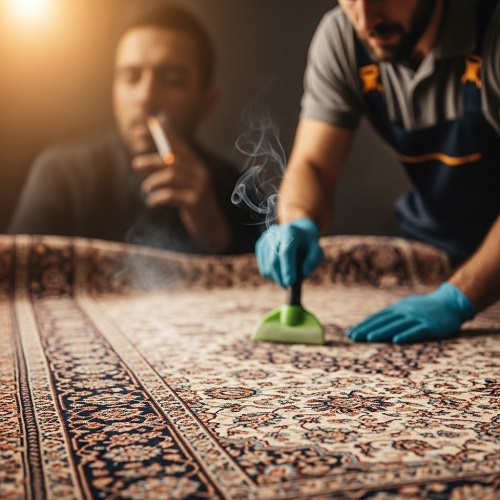 از بین بردن بوی سیگار از فرش